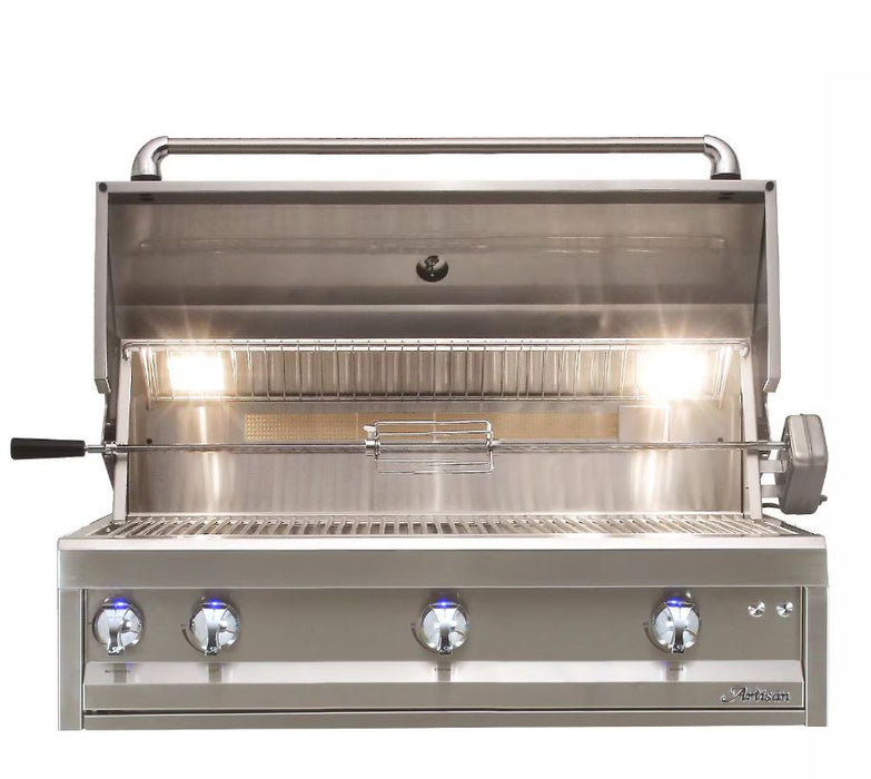 Artisan Professional 42-Inch 3-Burner Built-In Natural Gas Grill With Rotisserie - ARTP-42-NG