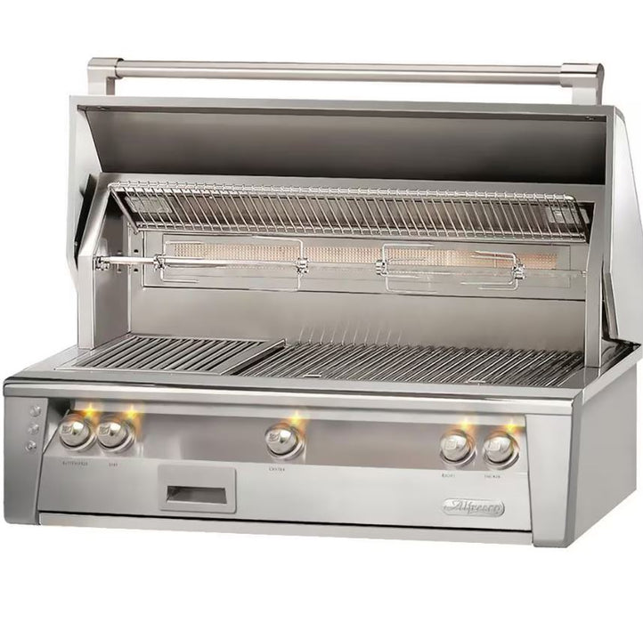 Alfresco ALXE 42-Inch Built-In Natural Gas Grill With Sear Zone And Rotisserie - ALXE-42SZ-NG