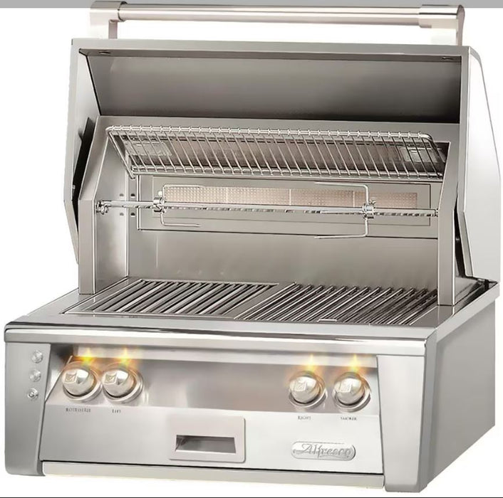 Alfresco ALXE 30-Inch Built-In Propane Gas Grill With Rotisserie - ALXE-30-LP