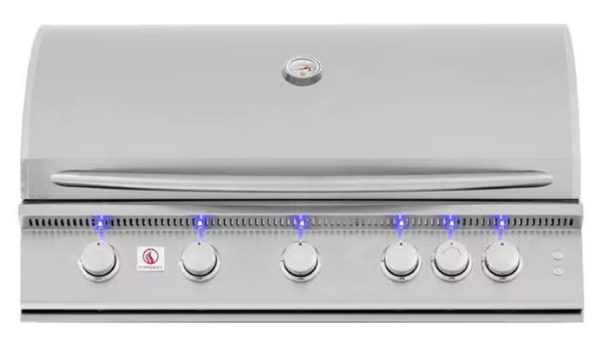 Summerset Sizzler Pro 40-Inch 5-Burner Built-In Propane Gas Grill With Rear Infrared Burner - SIZPRO40-LP