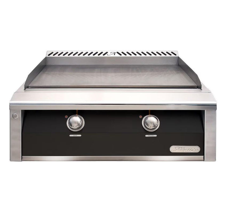 Alfresco 30-Inch Built-In Natural Gas Griddle in Jet Black Gloss - AXE-30GT-NG-S9005